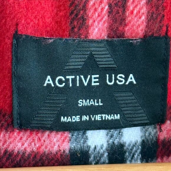 Tartan Plaid Shacket Womens Size S Red Button Front Preppy Academia Active USA - Picture 10 of 15